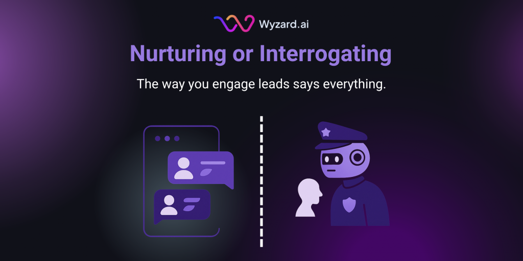 Illustration of Wyzard’s Marketing Copilot using AI to send personalized nurture emails based on lead behavior across webinars, events, LinkedIn, and PPC campaigns.