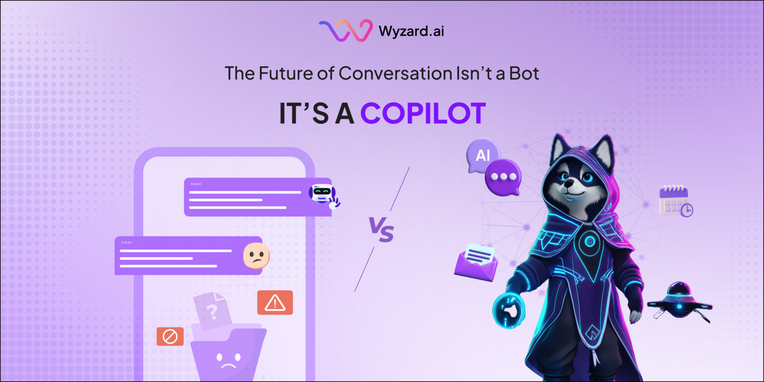 Wyzard Marketing Copilot engaging B2B leads across website, webinars, events, ads, and email to drive conversions beyond chatbots.