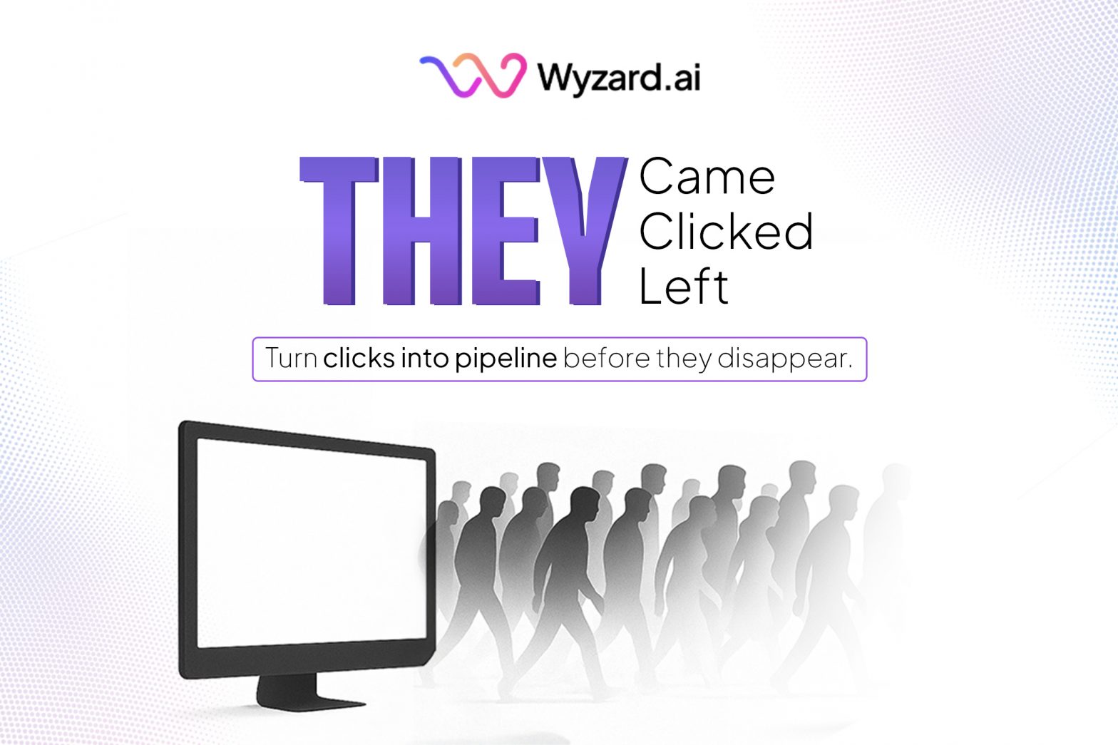 Visual showing Wyzard’s Marketing Copilot engaging leads across web, email, events, ads, webinars, and CRM in one unified GTM journey.