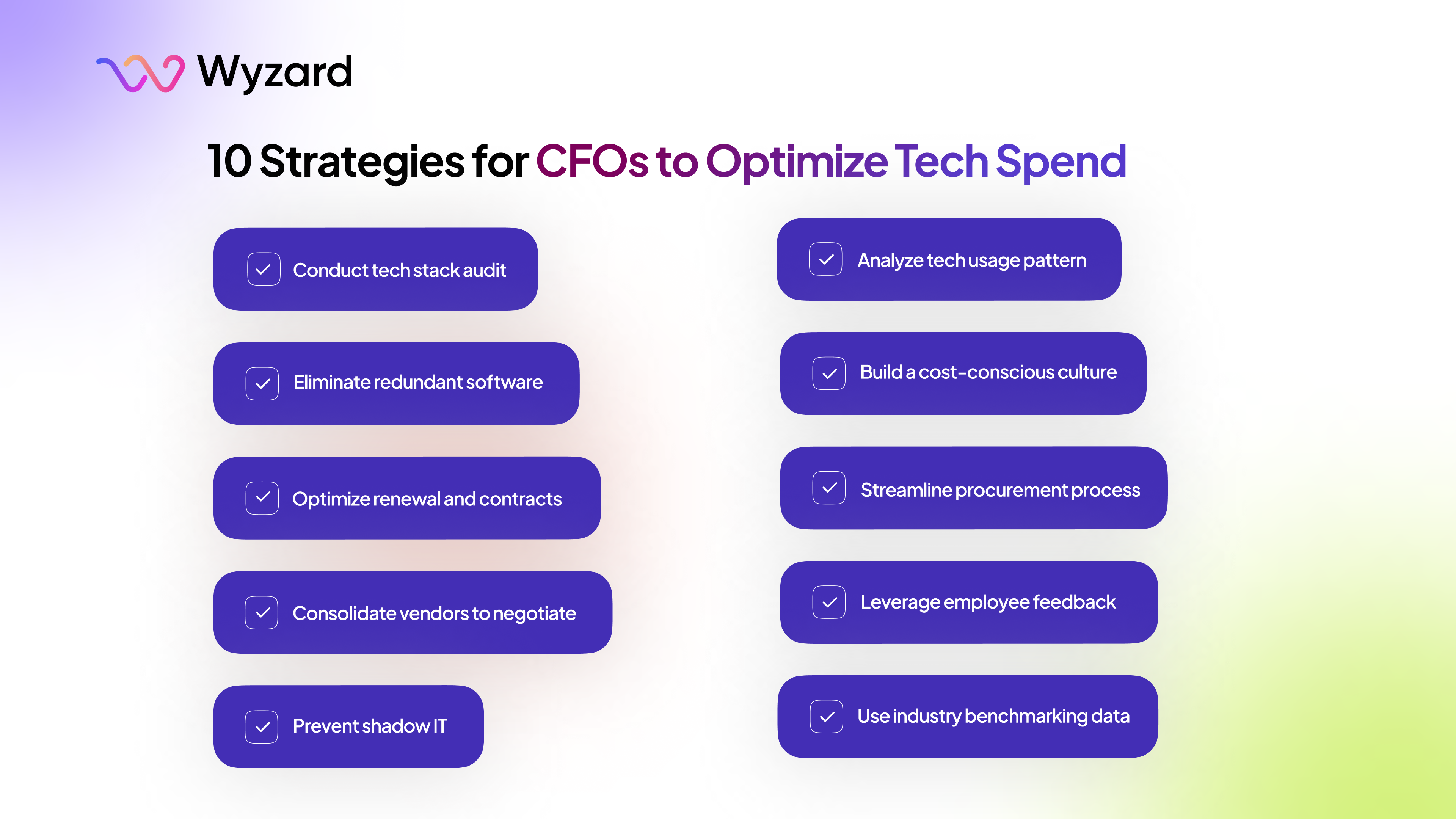 tech spend optimization strategies for CFO