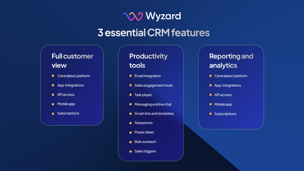 important crm features