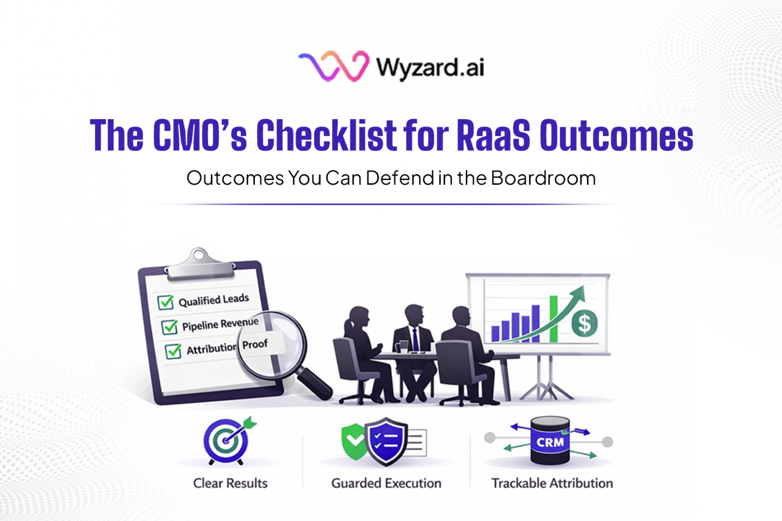 CMO checklist for Results as a Service (RaaS) covering attribution, guardrails, and counting rules with Wyzard, the Signal-to-Revenue AI